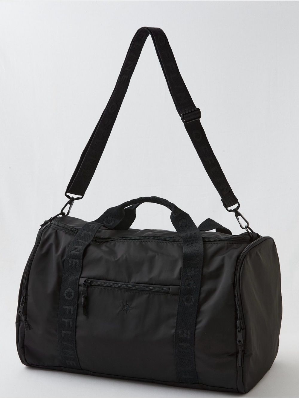 Men's Black Duffel Bag with Adjustable Shoulder Strap